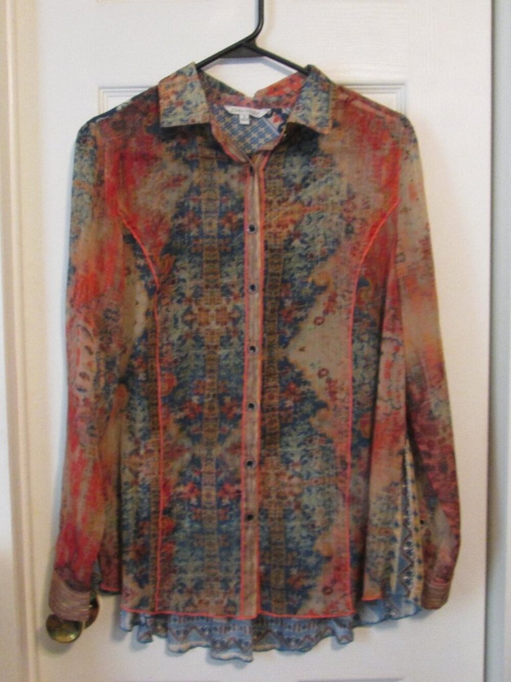 John Mark Women's  Bohemian Style Multicolor Blouse Size Small